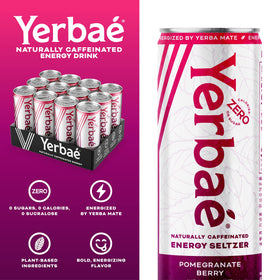 Yerbaé Pomegranate Berry carbonation splash capturing lively bubbles and flavor
