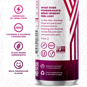 Yerbaé Energy Seltzer glass presenting a refreshing, zero-sugar option for study or work