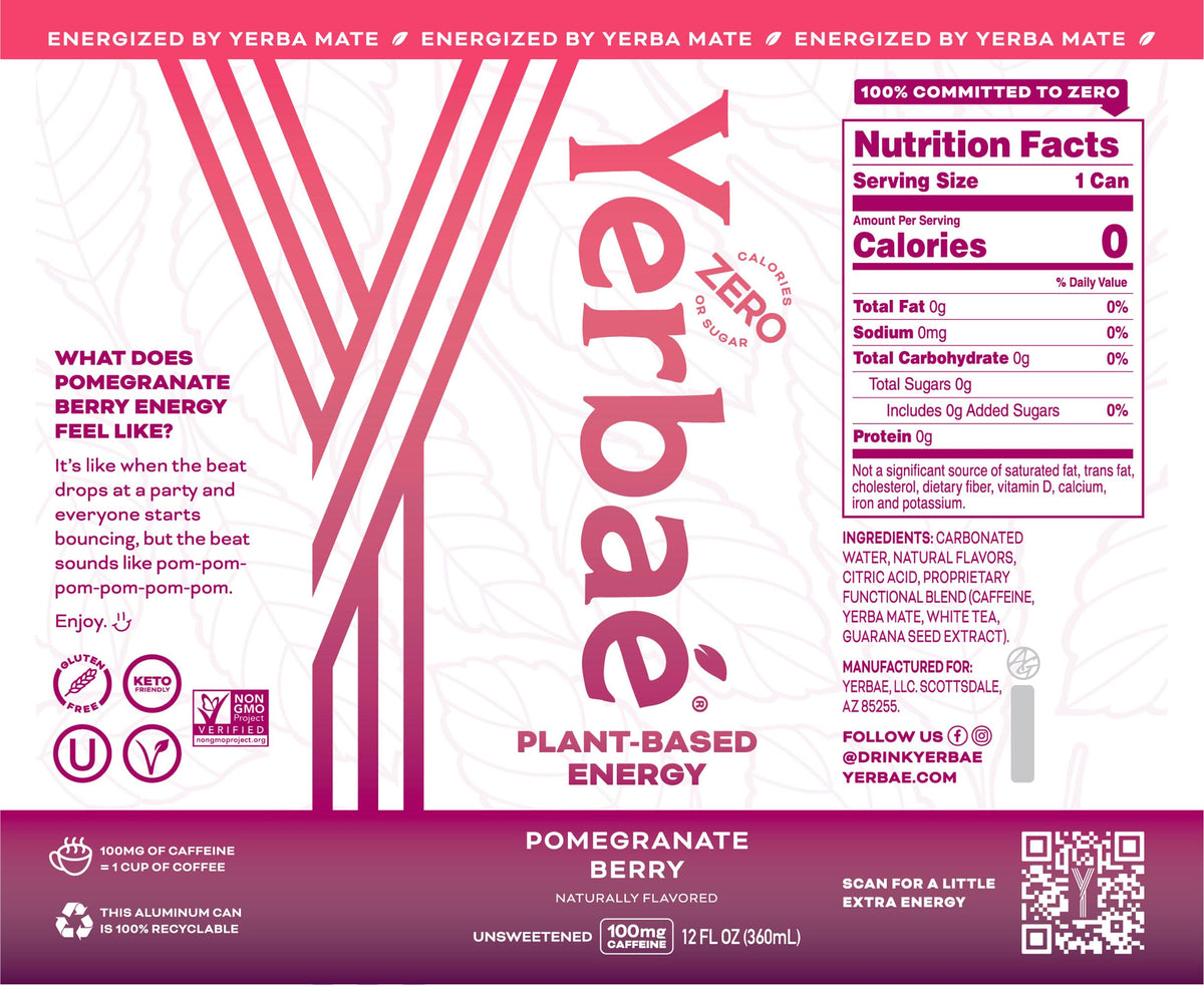 Yerbaé ingredients image listing seven plant-based components with antioxidants
