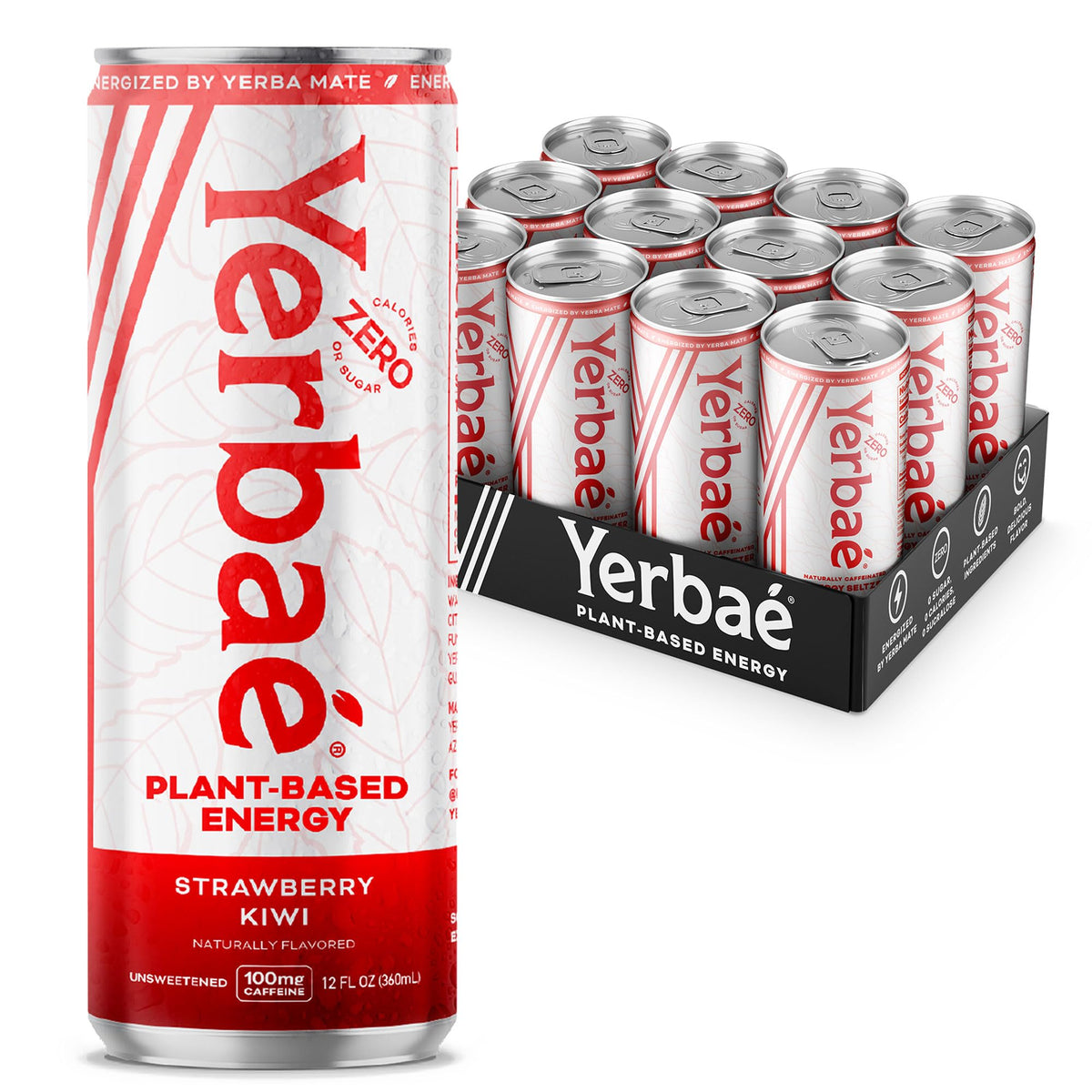 Yerbaé Energy Seltzer Strawberry Kiwi can, crisp and refreshing with zero sugar.