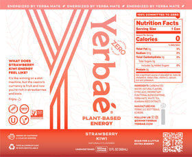 Vibrant Yerbaé Strawberry Kiwi label on the can for a bold flavor vibe.