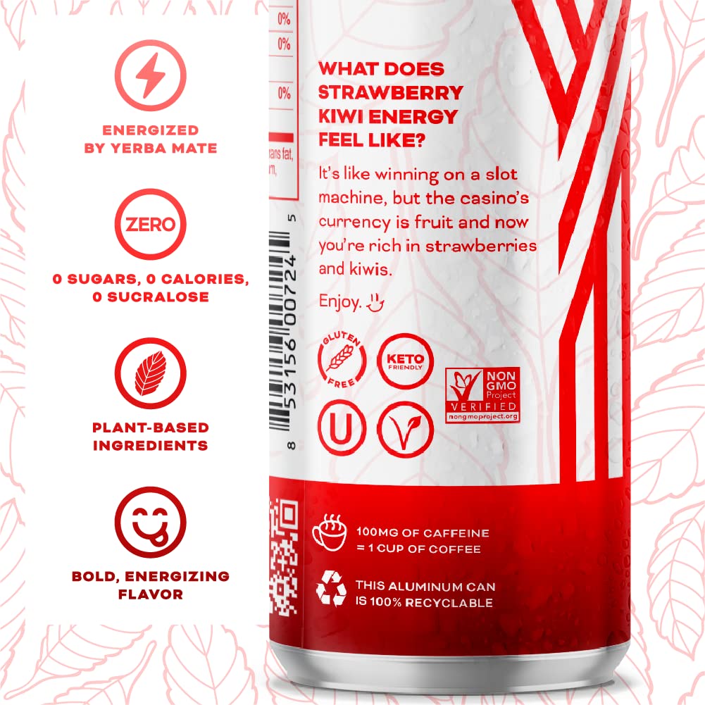 Pouring Yerbaé Strawberry Kiwi, a refreshing caffeine boost on the go.