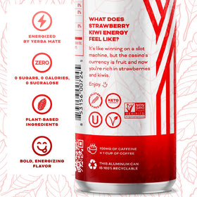 Pouring Yerbaé Strawberry Kiwi, a refreshing caffeine boost on the go.