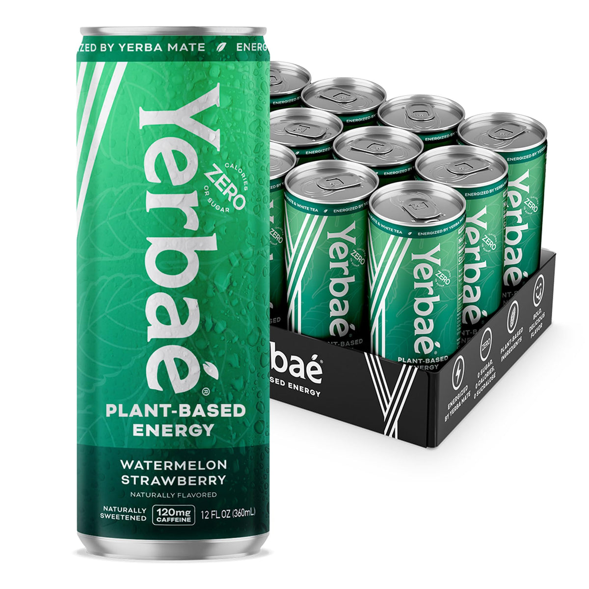 Yerbaé Watermelon Strawberry energy can, refreshing sugar-free lift from plant-based caffeine.
