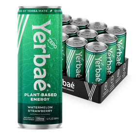 Yerbaé Watermelon Strawberry energy can, refreshing sugar-free lift from plant-based caffeine.