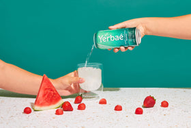 Label close-up showing vegan energy and organic stevia