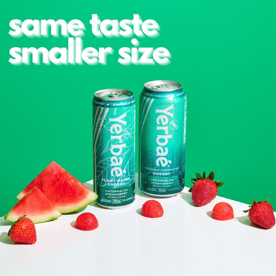 Yerbaé Watermelon Strawberry 12-pack display highlighting convenient on-the-go energy.
