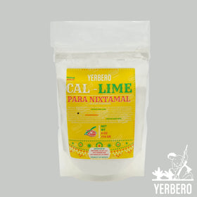 Yerbero Cal Lime Powder being poured for fresh masa preparation.