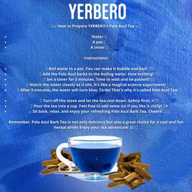Yerbero Palo Azul Tea azure hue highlights a vivid infusion perfect for relaxing evenings