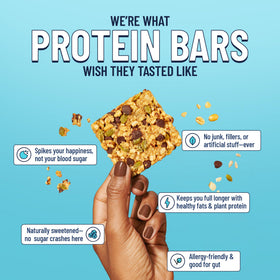 Close-up of mixed nuts and seeds in YES Nut Bars for lasting energy.