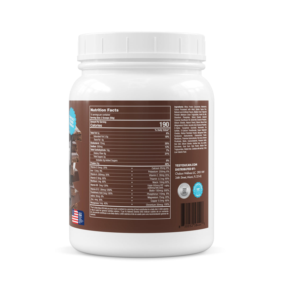Yes You Can! Ingredient label emphasizes high-quality ingredients for trusted nutrition.