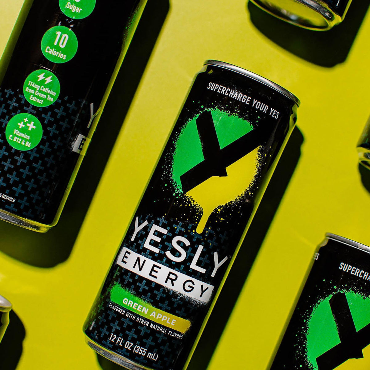 Yesly Energy can beside laptop for desk-friendly energy during focused tasks.