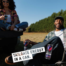 Yesly Energy Drink electrolyte graphic highlights hydration support during activity.