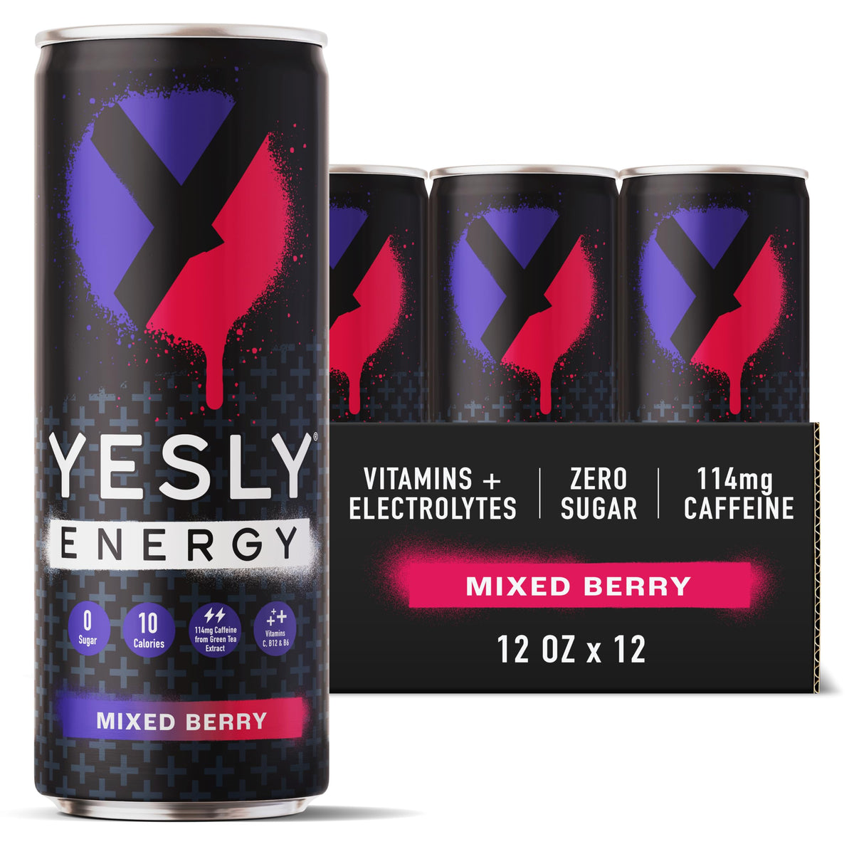 Yesly Energy Drink Mixed Berry can delivers a refreshing flavor with natural caffeine.