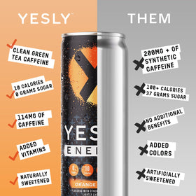 Yesly Energy Orange Cream pour into glass, sparkling hydration with electrolytes