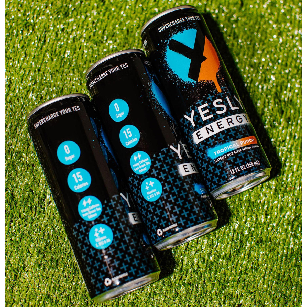 Yesly Energy Tropical Punch product mockup in lifestyle photography
