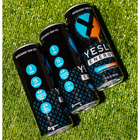 Yesly Energy Tropical Punch product mockup in lifestyle photography