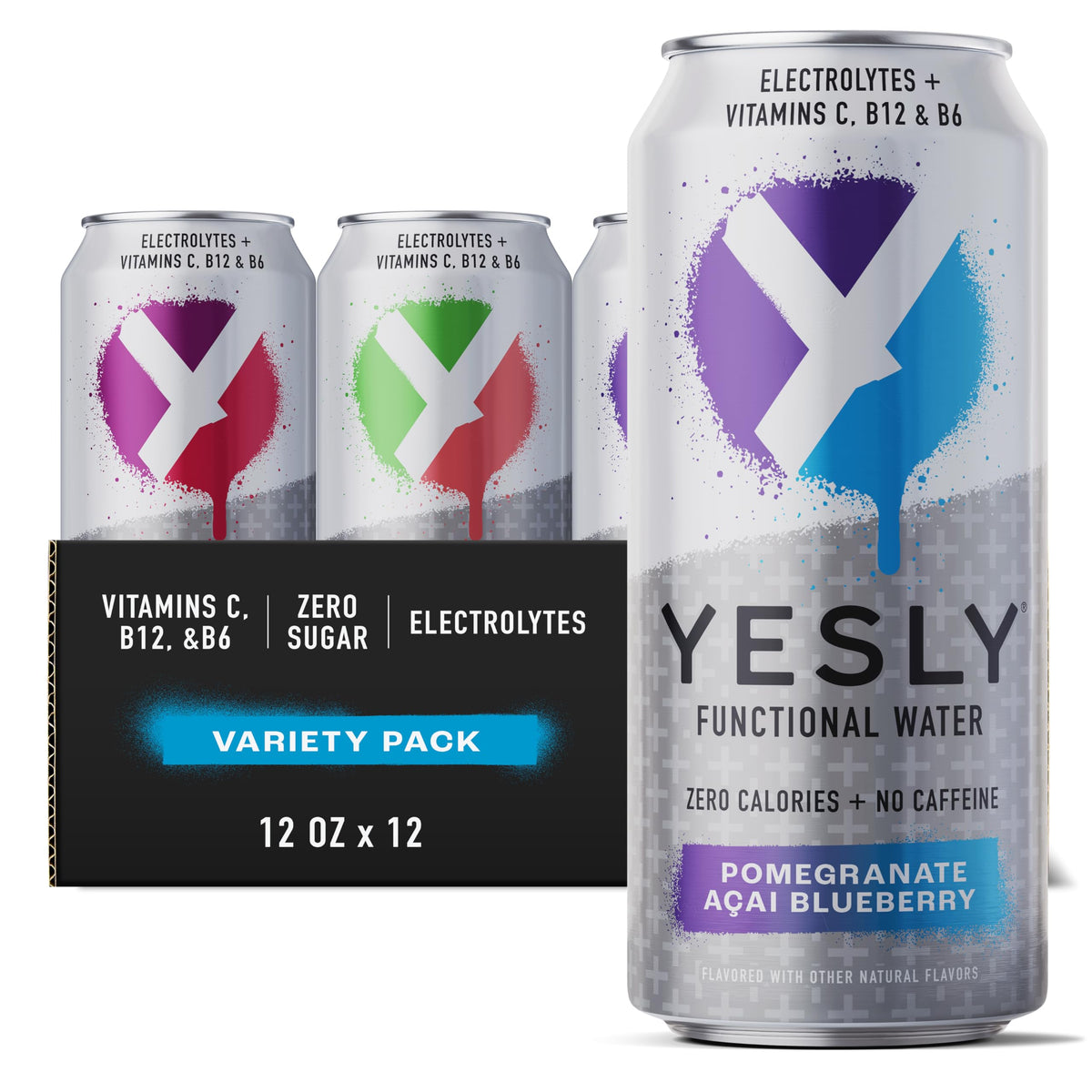 Yesly black cherry can for on-the-go hydration