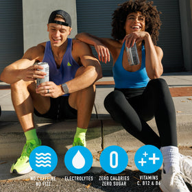Yesly Functional Water bottle emphasizes caffeine-free, non-carbonated hydration.