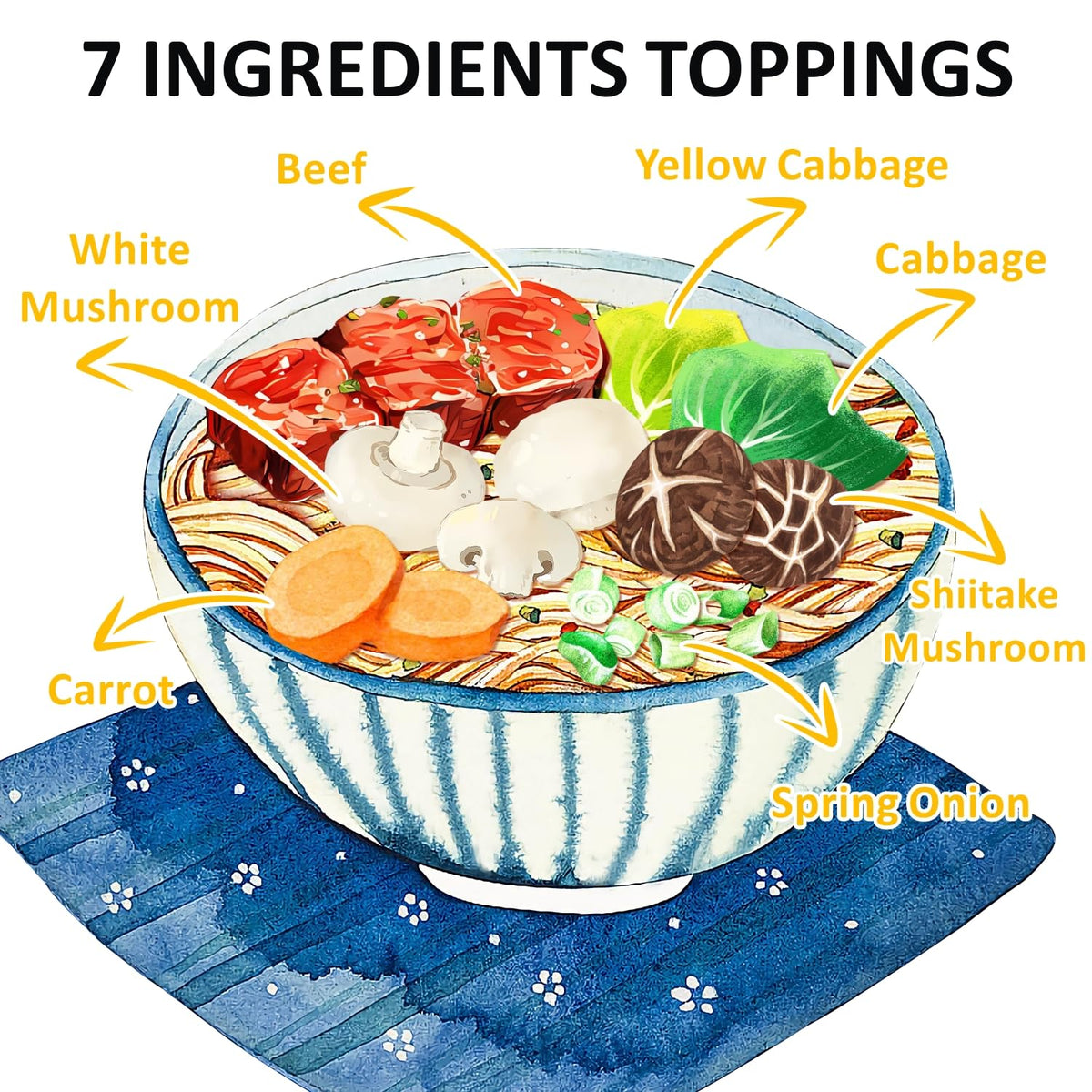 Yimi Ramen Toppings Dehydrated Vegetables Mix enhances texture and nutrition