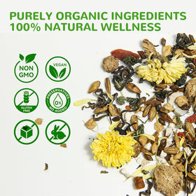 YIQIAOHUI Chicory Gardenia Tea goji chrysanthemums display colorful botanicals and eye-friendly nutrients.