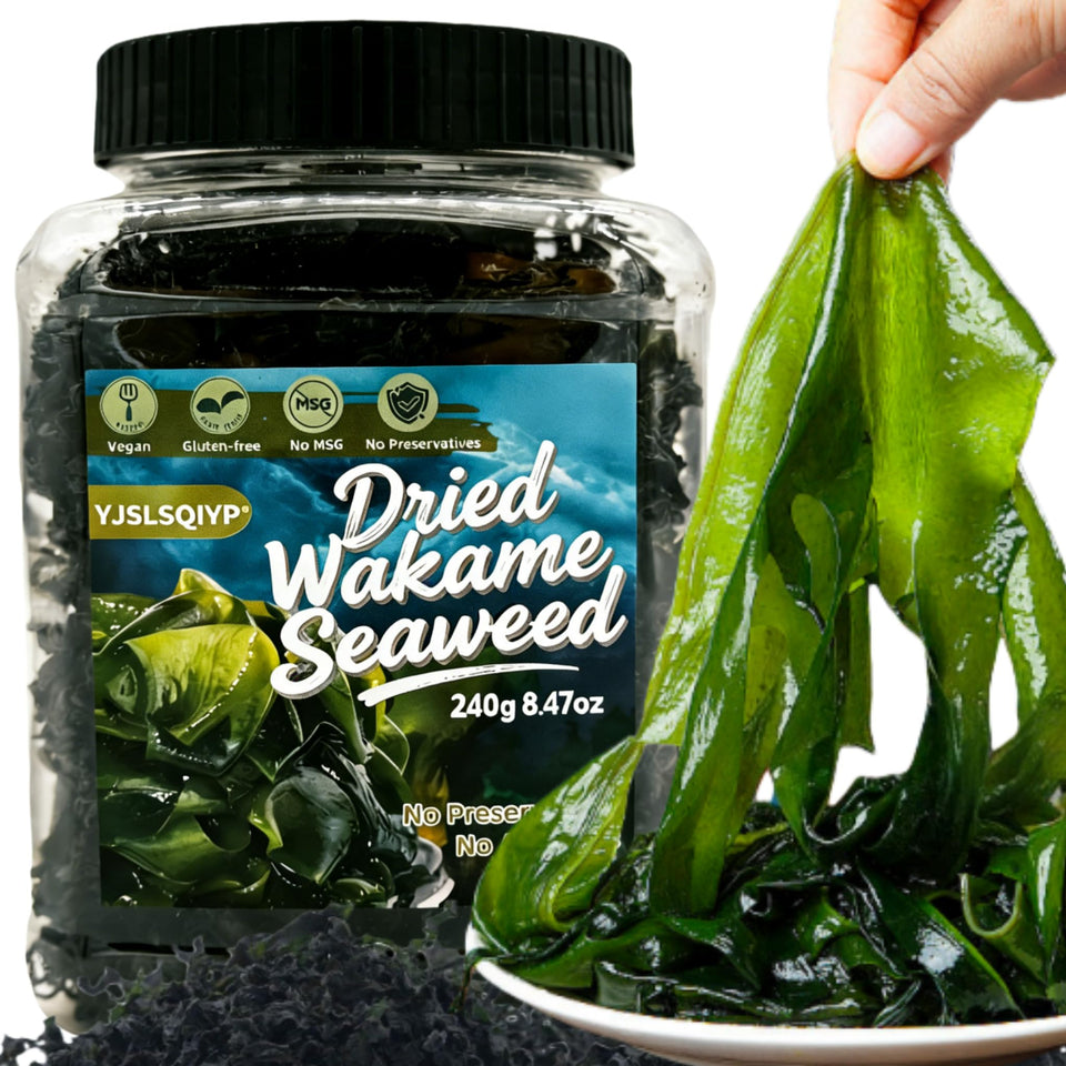 The YJSLSQIYP premium wakame jar shown for versatile cooking.