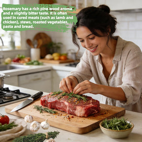 YJSLSQIYP rosemary herb bundle on cutting board for roasting and infusion