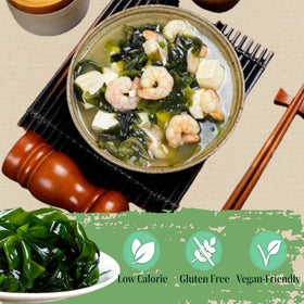 Gluten-free non-GMO wakame suitable for diverse diets.