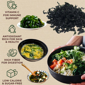 Wakame used as a soup base to enrich broths.