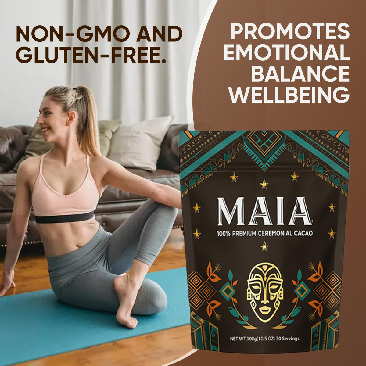 Warm cup of Maia ceremonial cacao ready for a mindful ritual