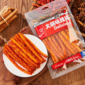YMeijian Latiao serving idea with chopsticks, spicy snack for gatherings