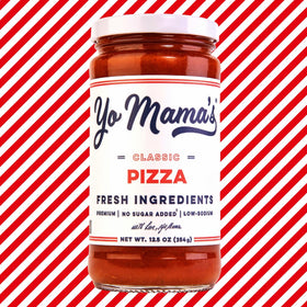 Yo Mama's Foods Keto Classic Pizza Sauce side view, pack design enabling quick shopping.