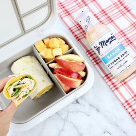 Yo Mama’s Foods Keto Ranch & Caesar pack-shot displays convenient two-pack versatility.