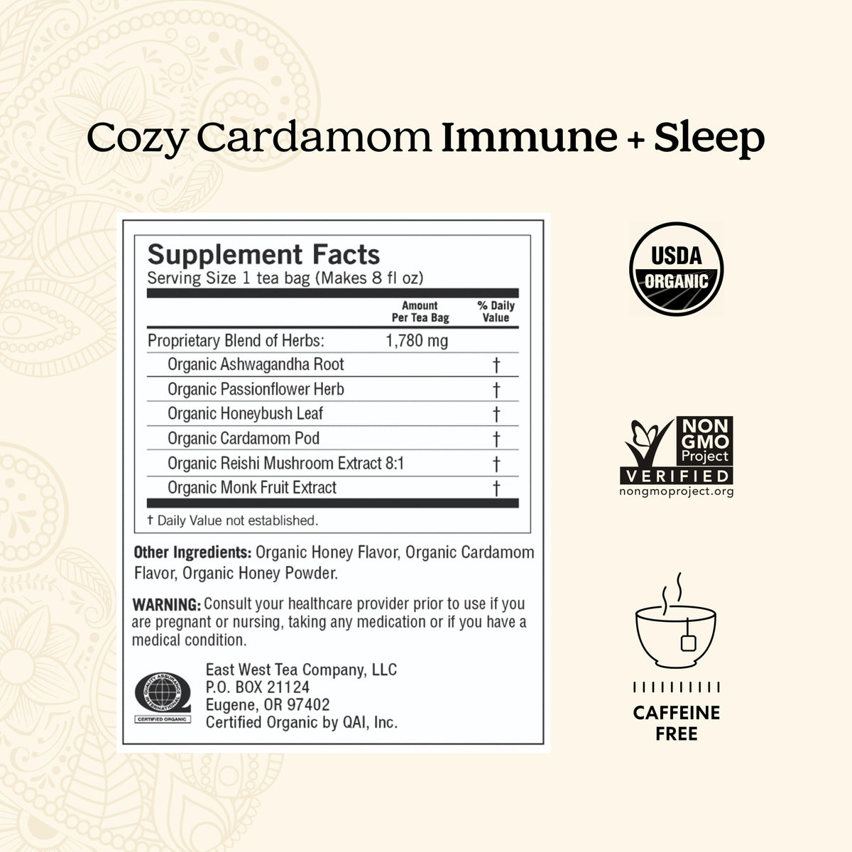 Yogi Bedtime tea bags close-up, featuring chamomile and passionflower for soothing routines.