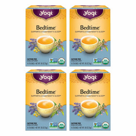 Yogi Bedtime Tea cup steams, inviting relaxation for a calm evening.