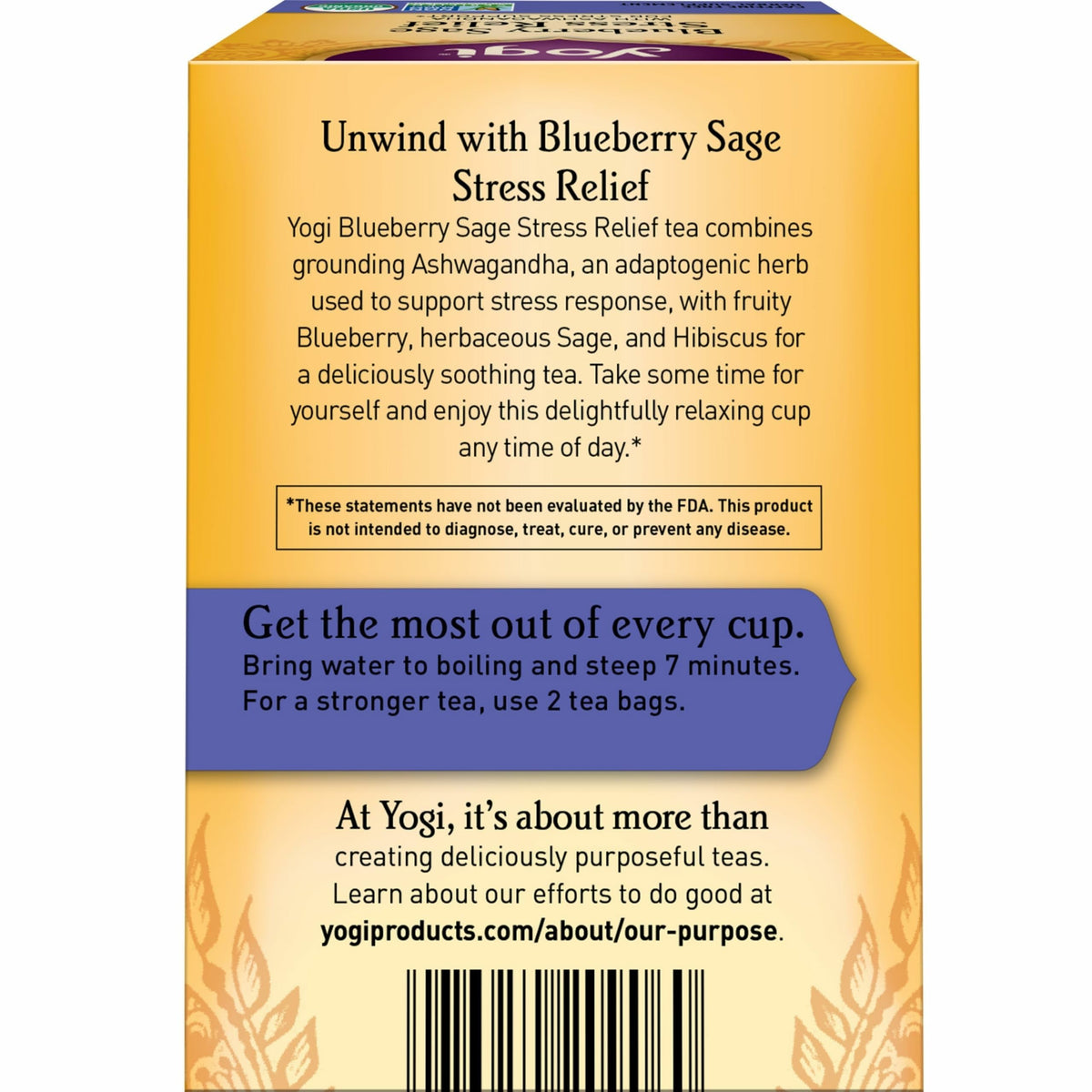 Brewing Yogi Blueberry Sage tea releases a fruity herbal aroma.