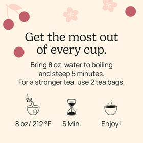 Yogi Cherry Berry tea serving hot for a cozy, comforting ritual