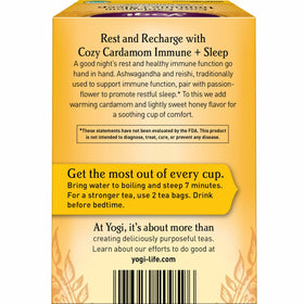 Yogi Cozy Cardamom Immune & Sleep box pack showing four packs.