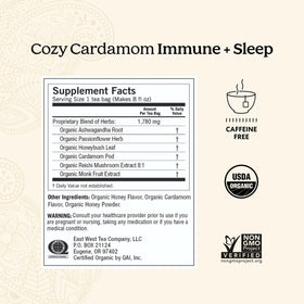 Yogi Cozy Cardamom Immune & Sleep steaming cup ready for winding down.