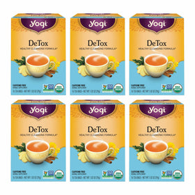 Yogi DeTox tea box six-pack highlights organic detox blend.