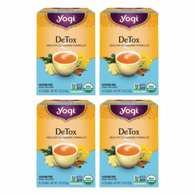 Yogi DeTox tea packaging mockup highlighting digestion-support blend.