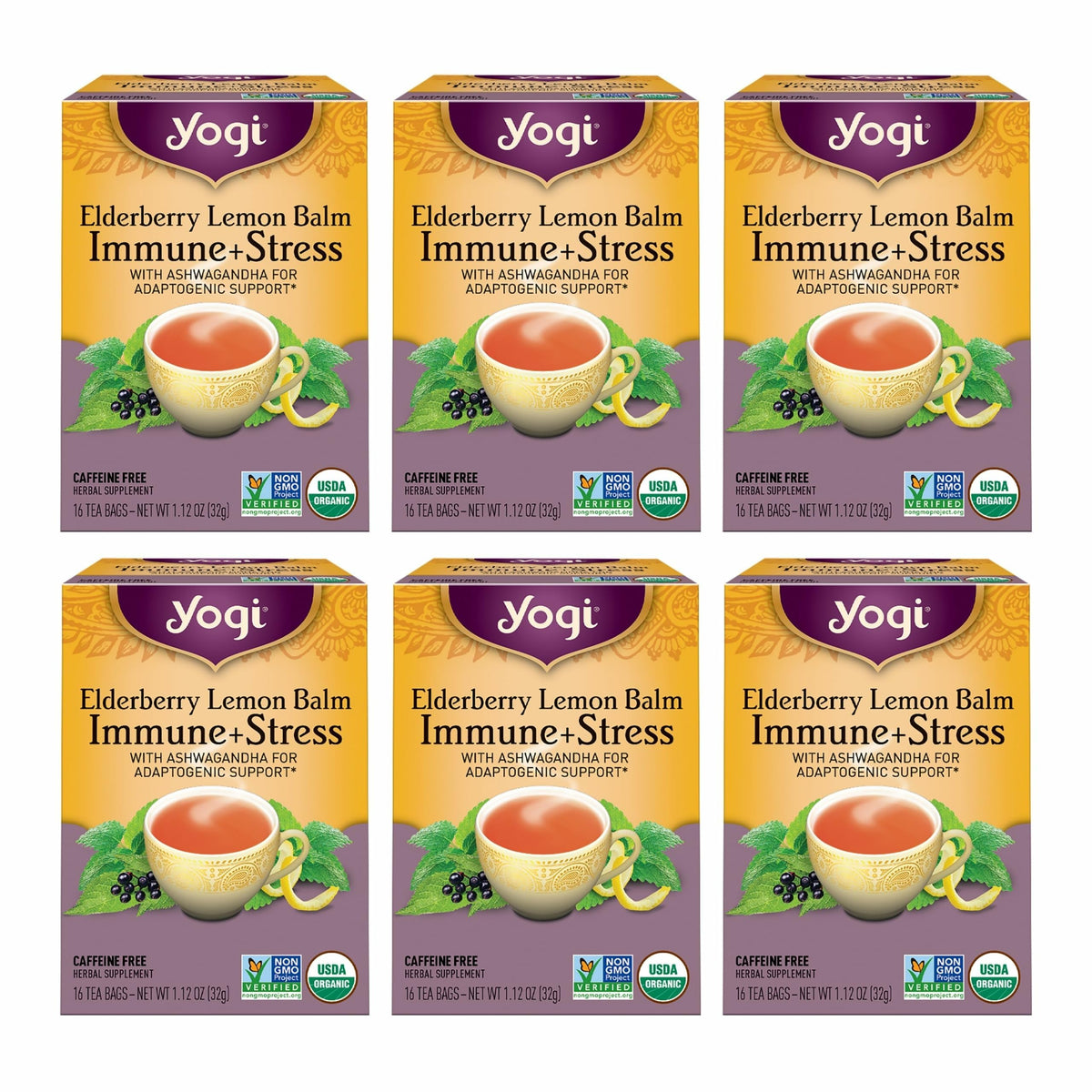 Yogi Elderberry Lemon Balm Tea bags ready for infusion, ideal for a soothing evening.