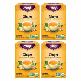 Yogi Ginger tea four-pack box front view for daily sipping