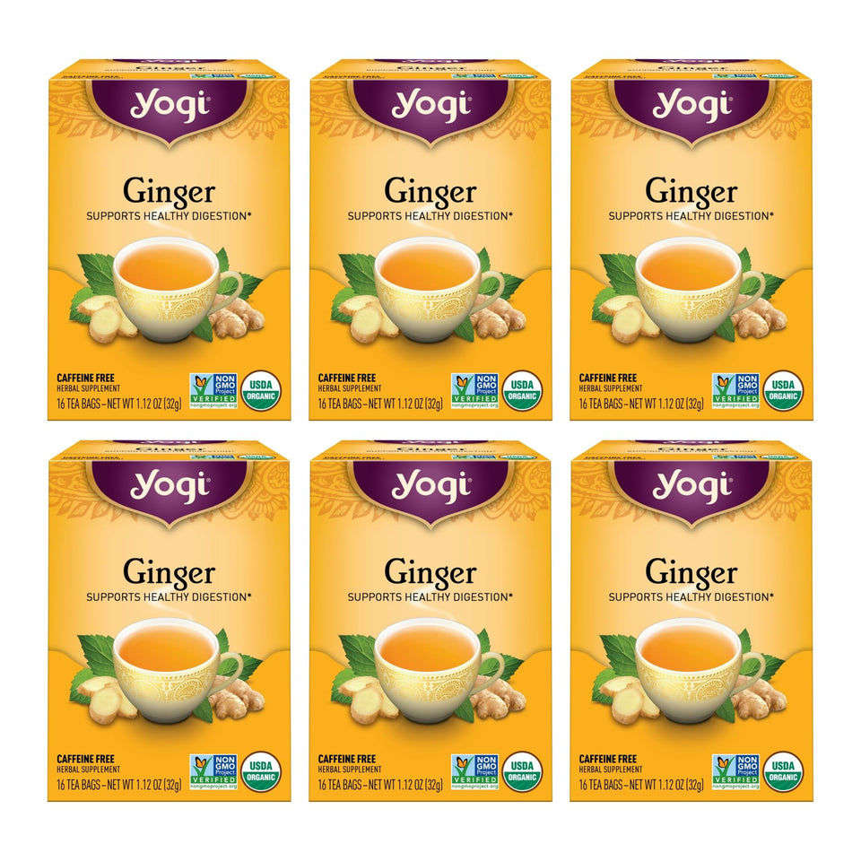 Yogi Ginger Tea 6-pack box, convenient packaging for daily use
