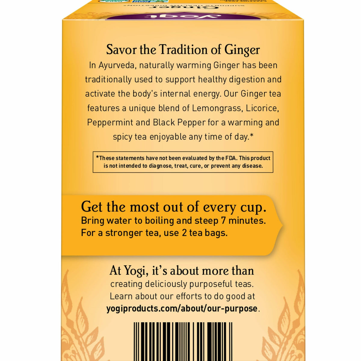 Yogi Ginger tea with real ginger slices for warming aroma