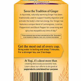 Yogi Ginger tea with real ginger slices for warming aroma