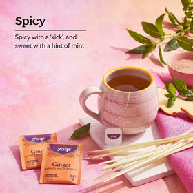 Yogi Ginger Tea organic label signals vegan, non-GMO sourcing