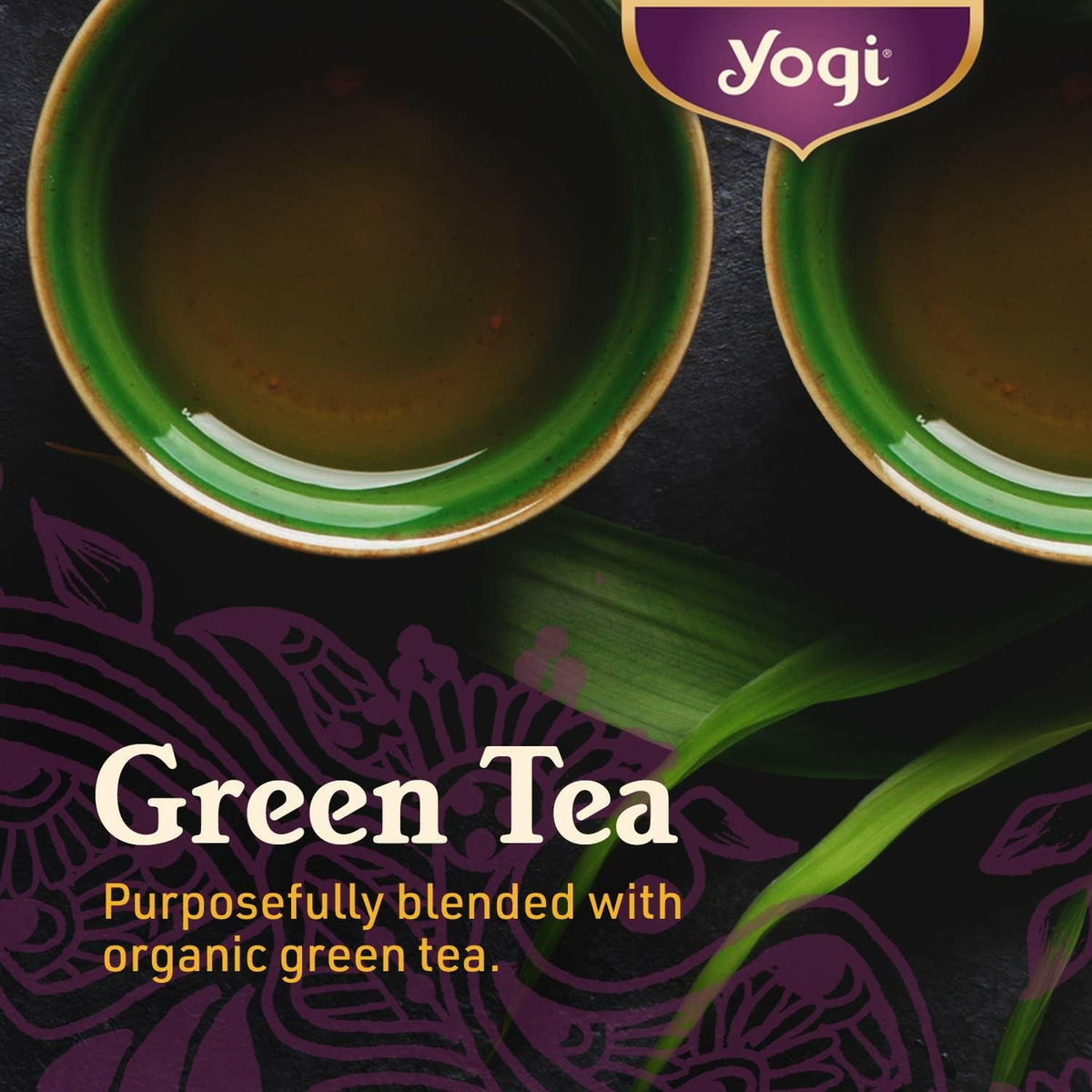 Yogi Green Kombucha Tea cup steaming for a refreshing sip