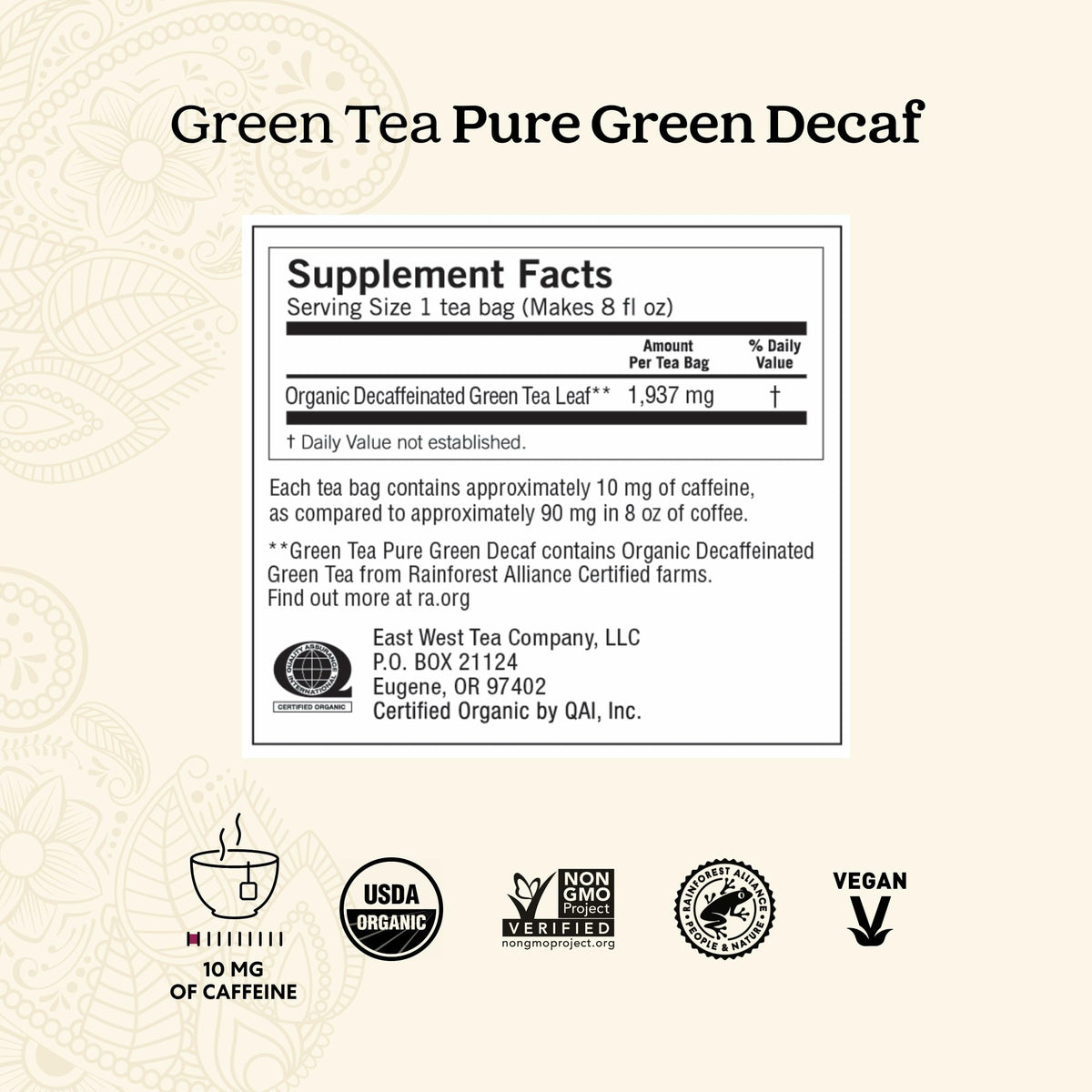 Close-up of organic green tea leaves for a premium blend