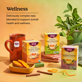 Yogi blend highlights pomegranate extract, lemongrass, licorice and jasmine
